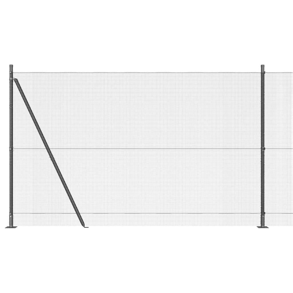 Sveistgjerde med Betongbase 25 x 1,5 m PVC-belagt stål Grå Mesh