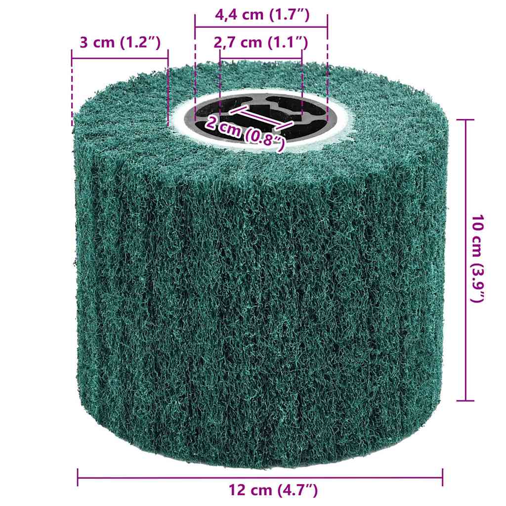 Slipe ruller 3 pcs grønn 12 x 12 x 10 cm Syntetisk fiber