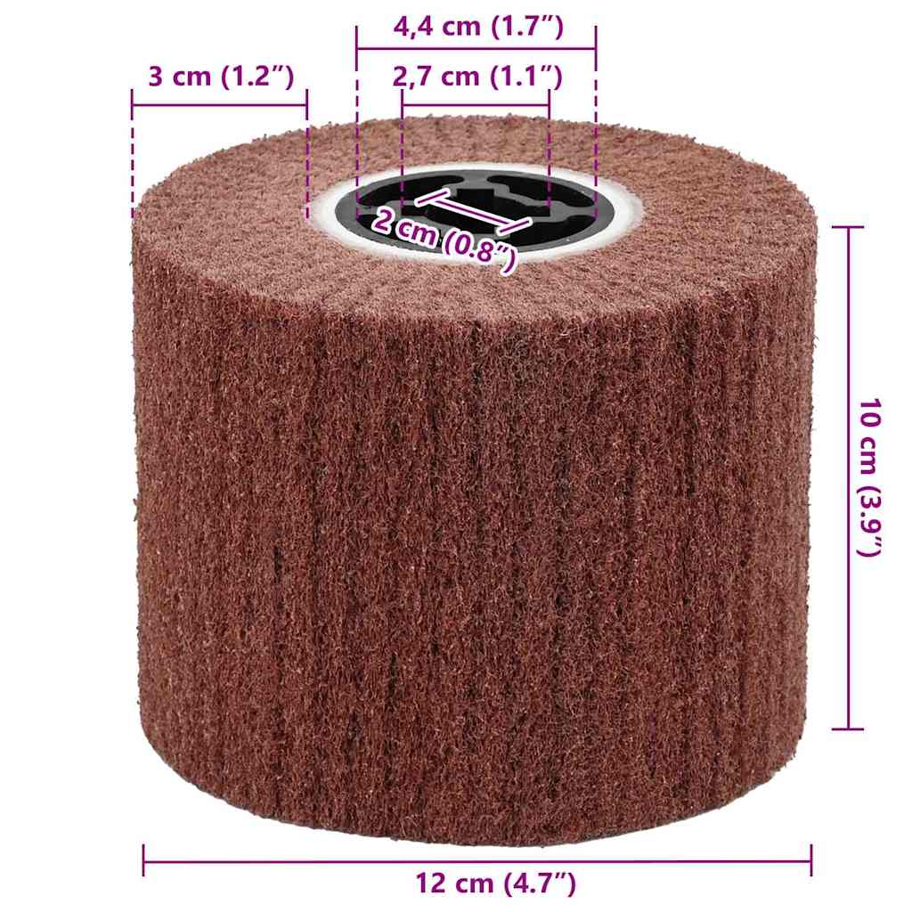Slipe ruller 3 pcs Brun 12 x 12 x 10 cm Syntetisk fiber
