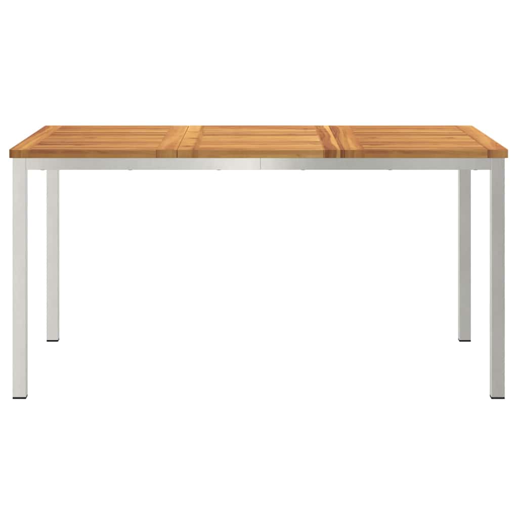 Spisebord 150x90x75 cm Massiv akasie tre og rustfritt stål