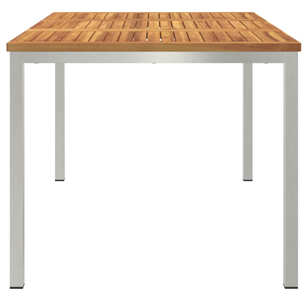 Spisebord 150x90x75 cm Massiv akasie tre og rustfritt stål