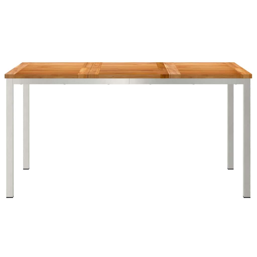 Spisebord 150x90x75 cm Massiv teak og rustfritt stål