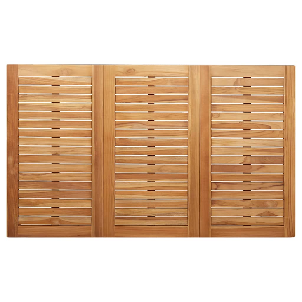 Spisebord 150x90x75 cm Massiv teak og rustfritt stål