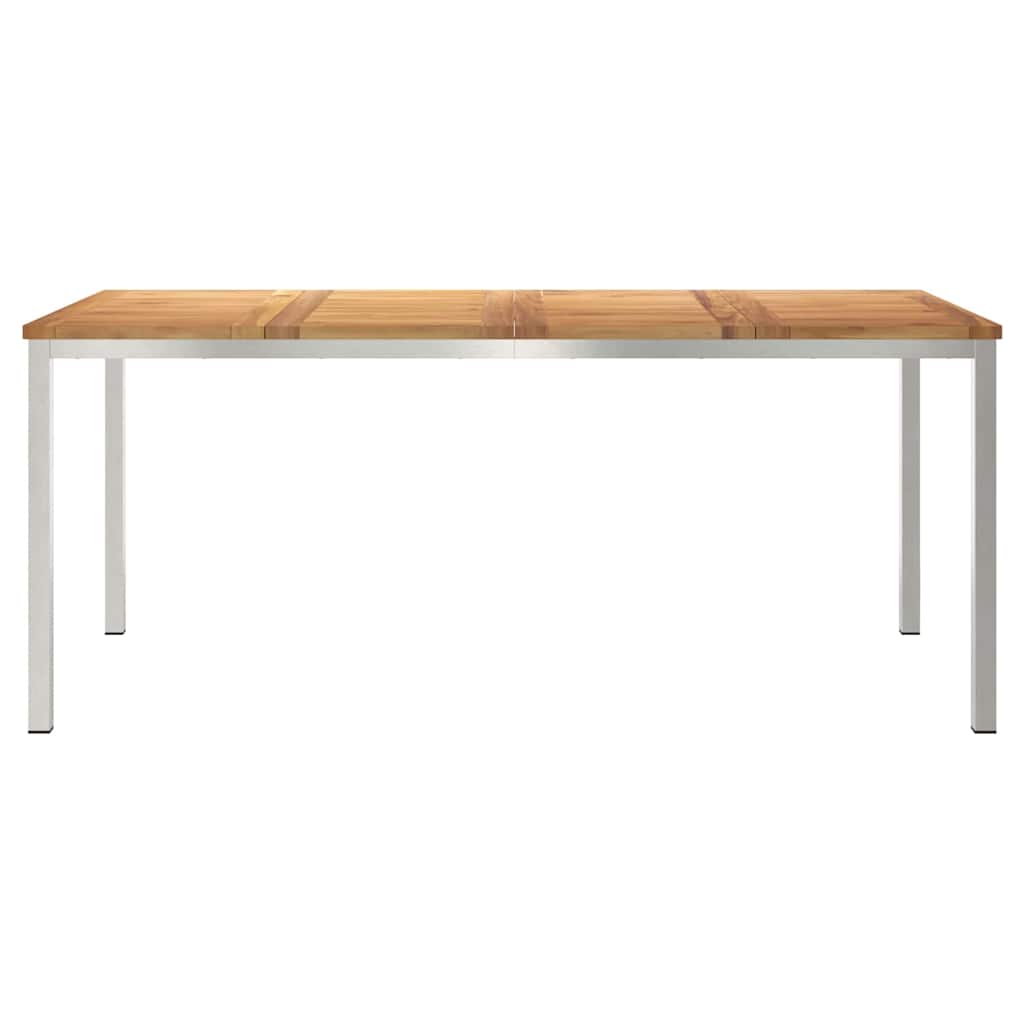 Spisebord 180x90x75 cm Massiv teak og rustfritt stål