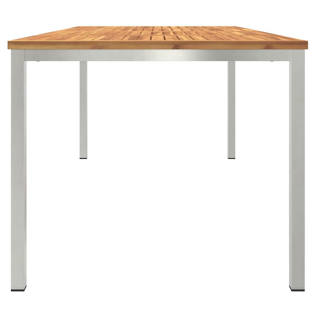 Spisebord 200x90x75 cm Massiv akasie tre og rustfritt stål