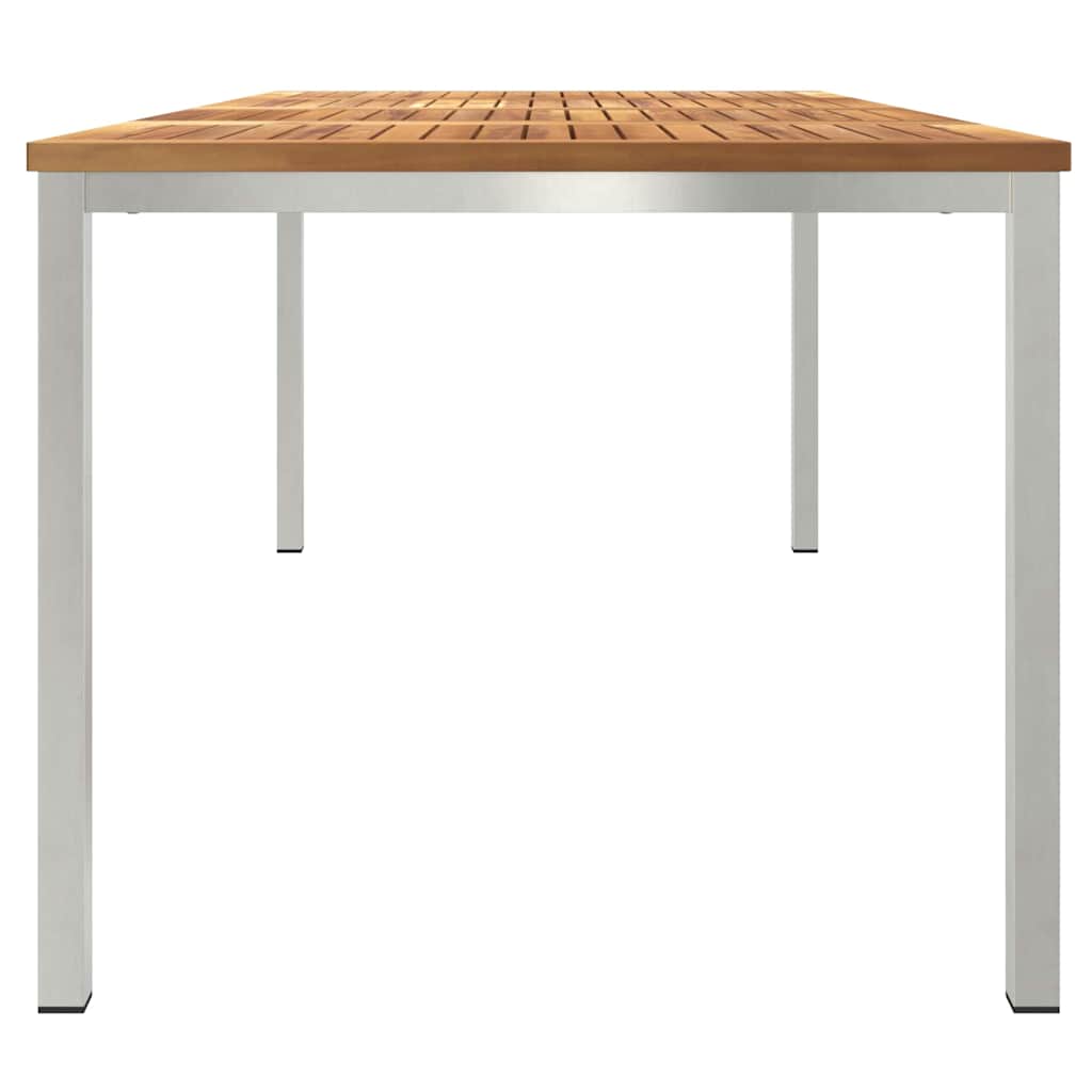 Spisebord 200x90x75 cm Massiv teak og rustfritt stål