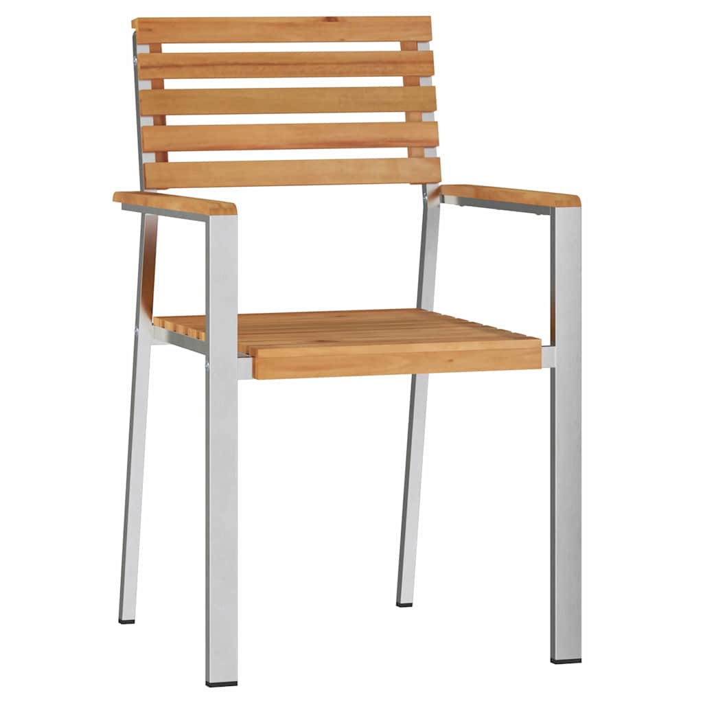 Hage Stol 2 pcs Olje naturlig 56 x 54,5 x 87 cm Massivt Teaktre