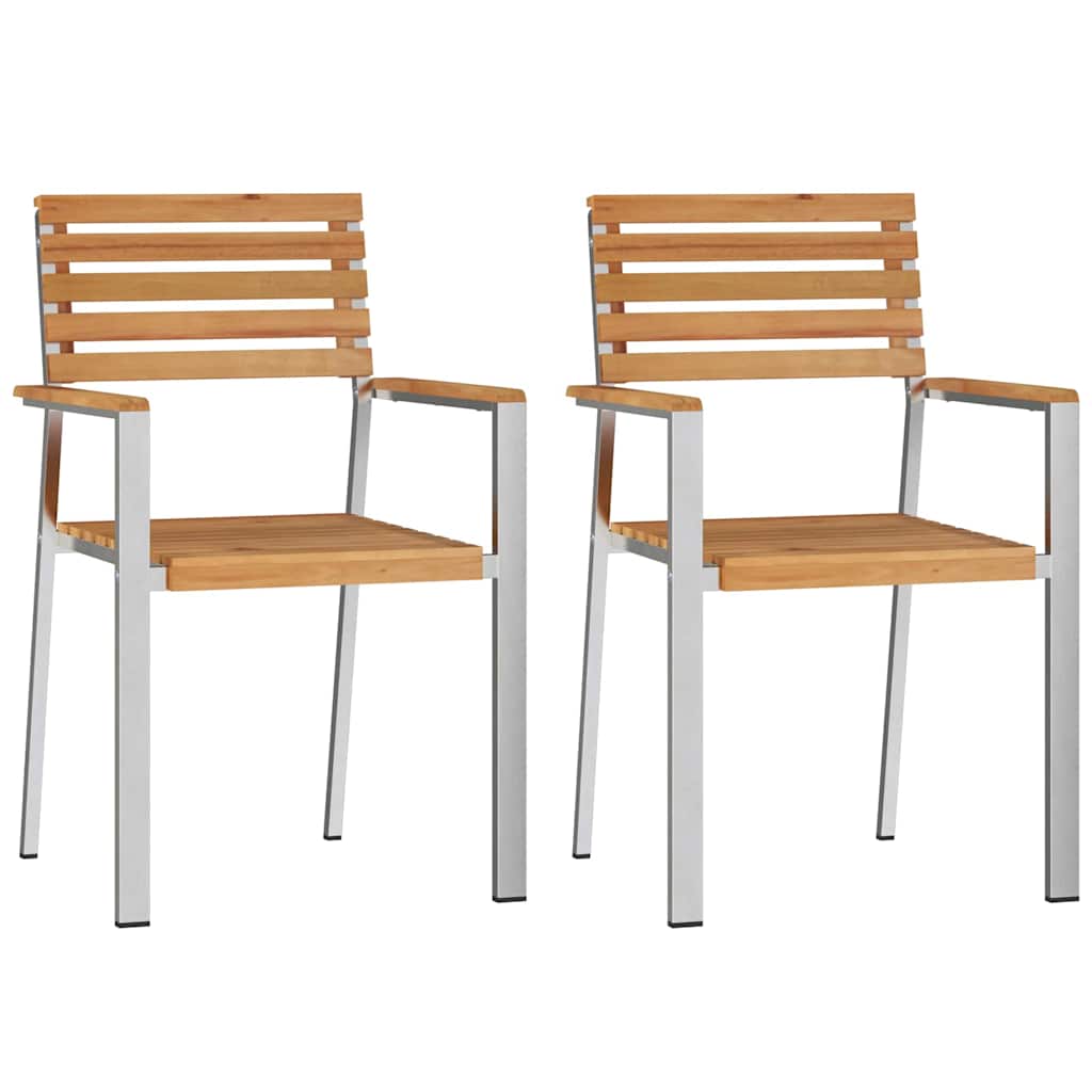 Hage Stol 2 pcs Olje naturlig 56 x 54,5 x 87 cm Massivt Teaktre