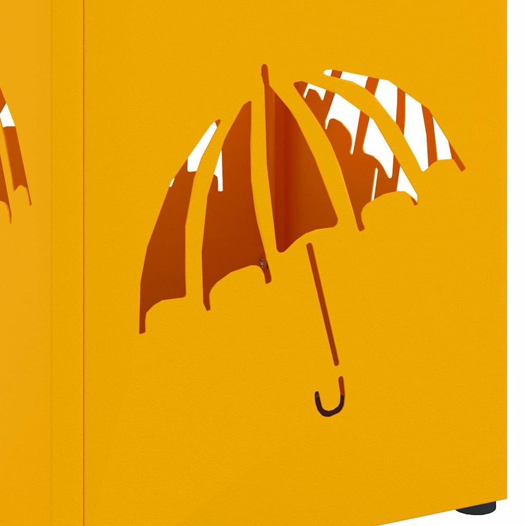 Regn paraplystativ Sennepsgul 15,5 x 15,5 x 49 cm Stål