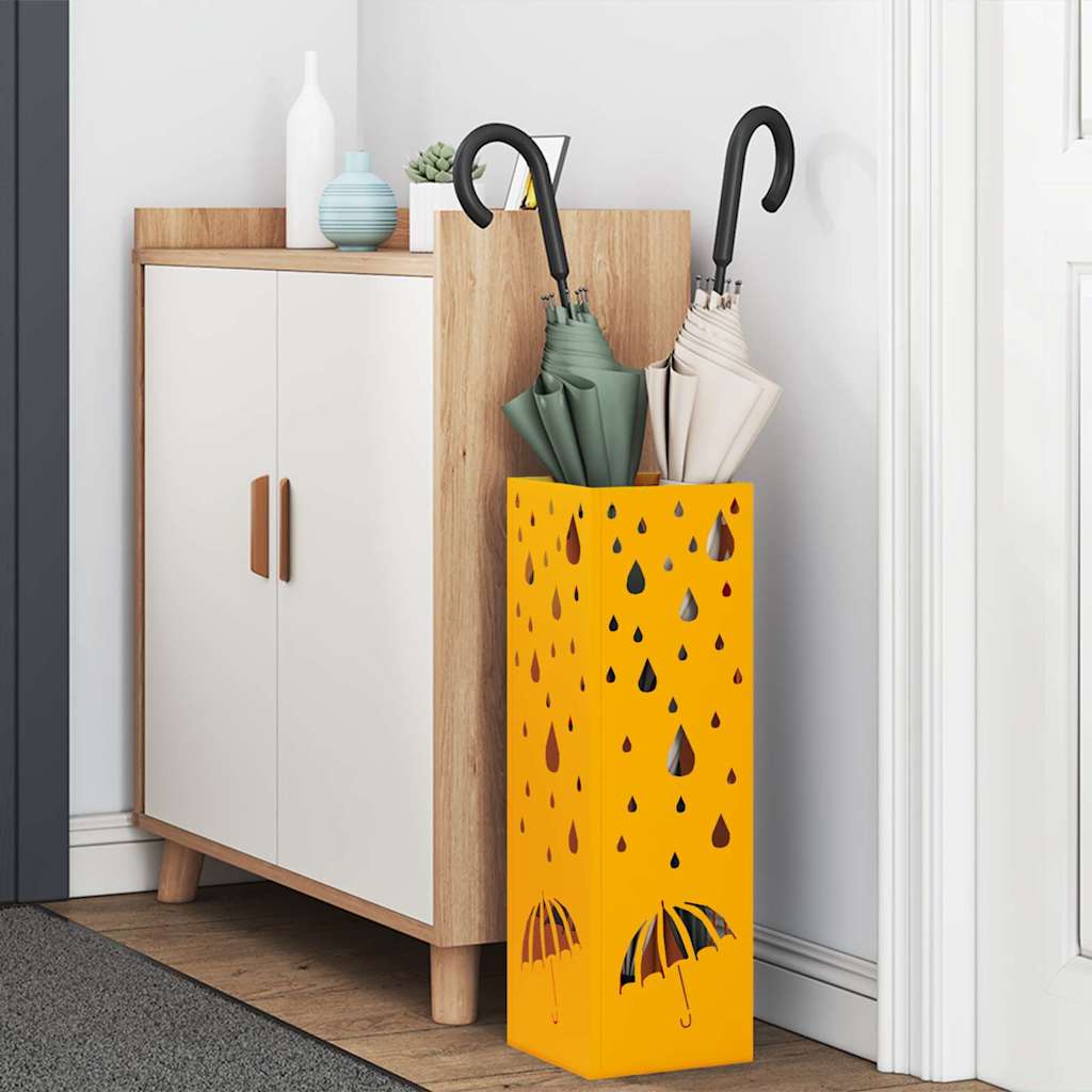 Regn paraplystativ Sennepsgul 15,5 x 15,5 x 49 cm Stål