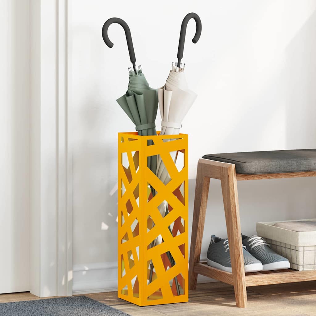 Regn paraplystativ Sennepsgul 15,5 x 15,5 x 49 cm Stål