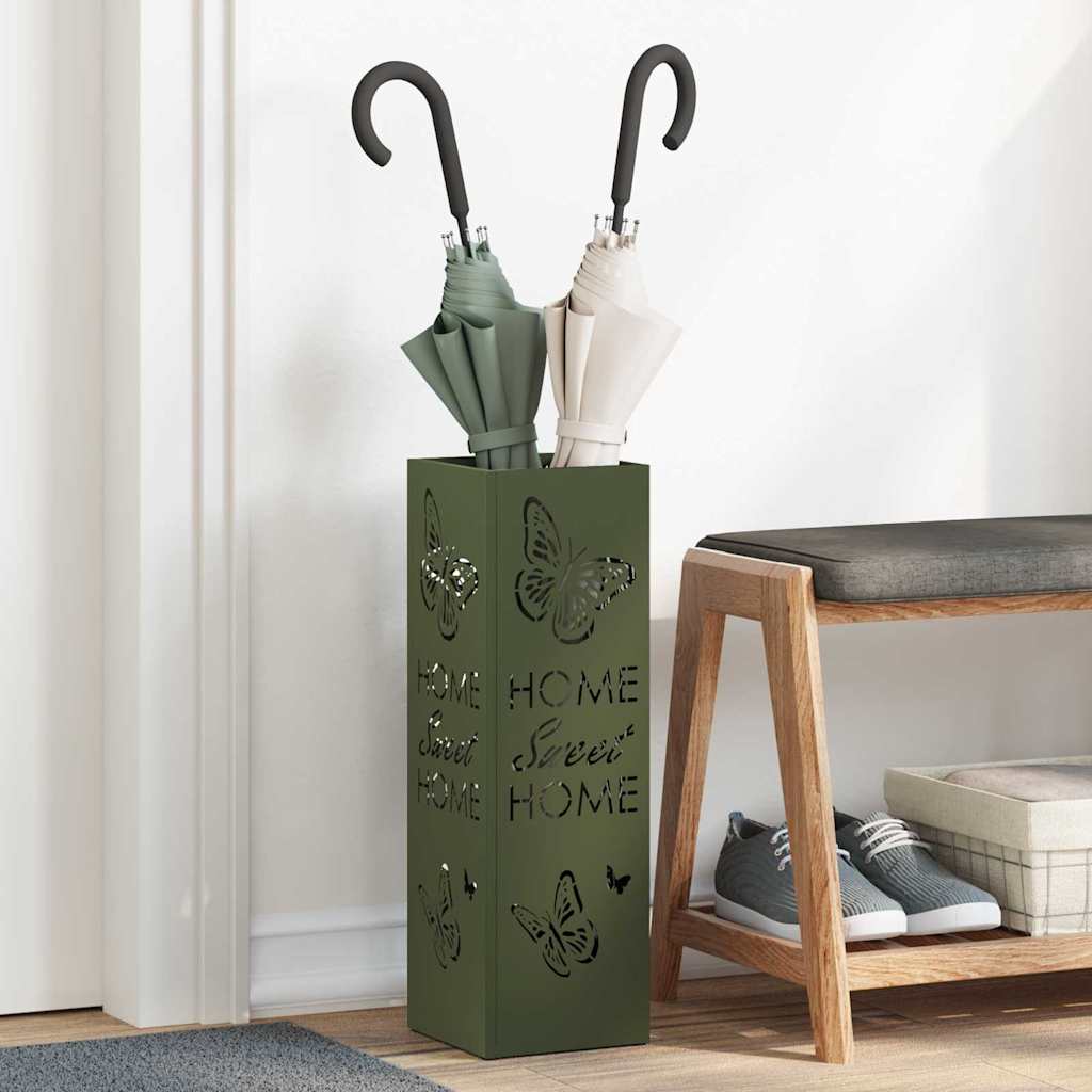Regn paraplystativ Olivengrønn 15,5 x 15,5 x 49 cm Stål