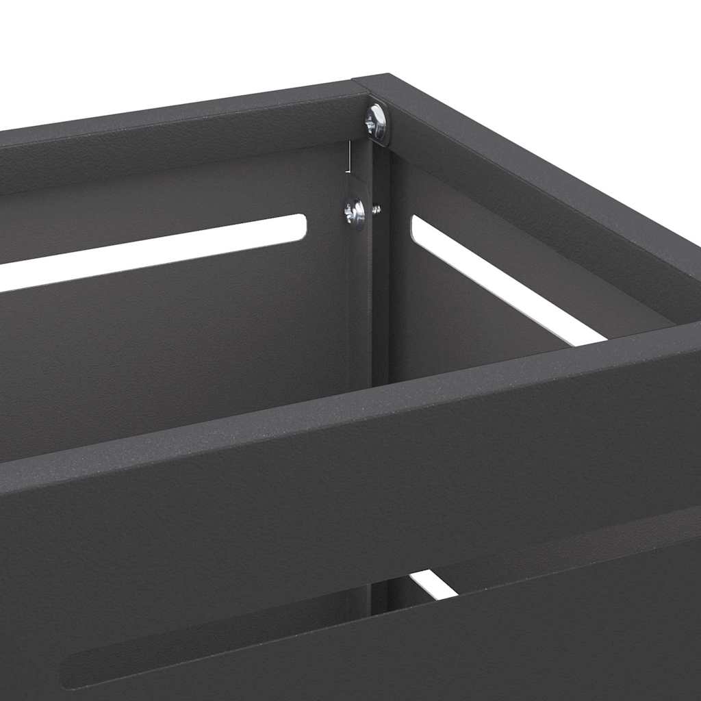 Parasollstativ med lagring Svart 15,5 x 15,5 x 49 cm Metall vidaXL