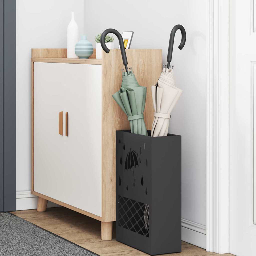 Regn paraplystativ Svart 28 x 12 x 41 cm Stål