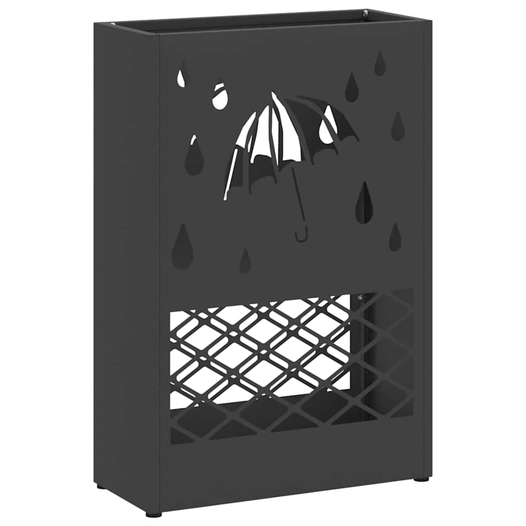 Regn paraplystativ Svart 28 x 12 x 41 cm Stål