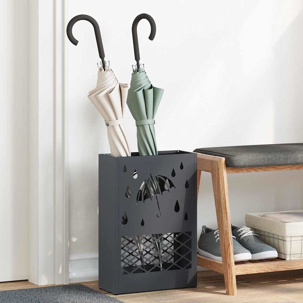Regn paraplystativ Antrasitt 28 x 12 x 41 cm Stål
