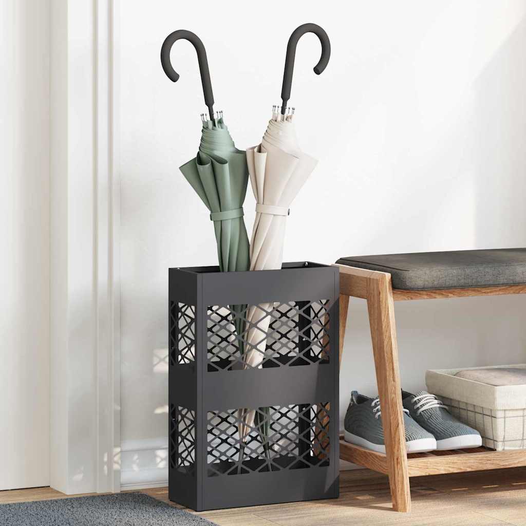 Regn paraplystativ Svart 28 x 12 x 41 cm Stål