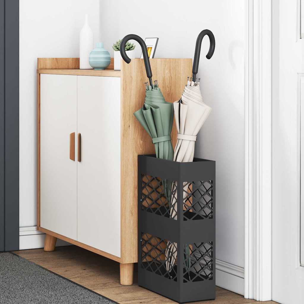 Regn paraplystativ Svart 28 x 12 x 41 cm Stål