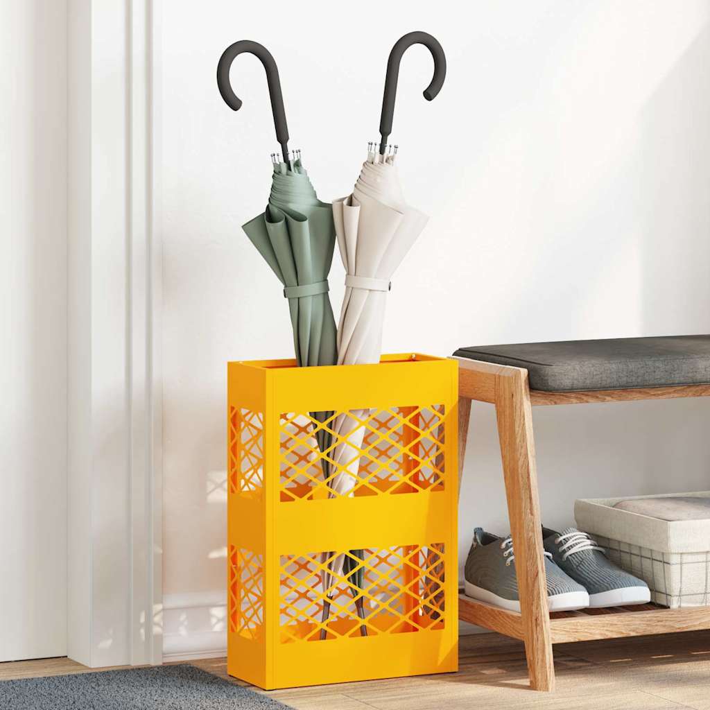 Regn paraplystativ Sennepsgul 28 x 12 x 41 cm Stål