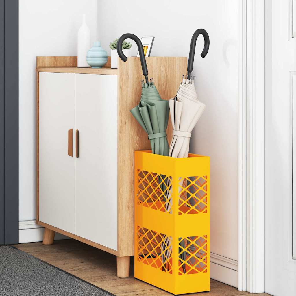 Regn paraplystativ Sennepsgul 28 x 12 x 41 cm Stål