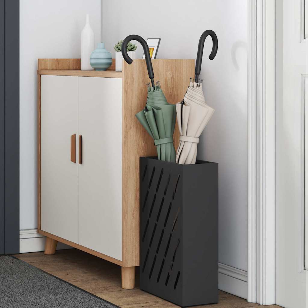 Regn paraplystativ Svart 28 x 12 x 41 cm Stål