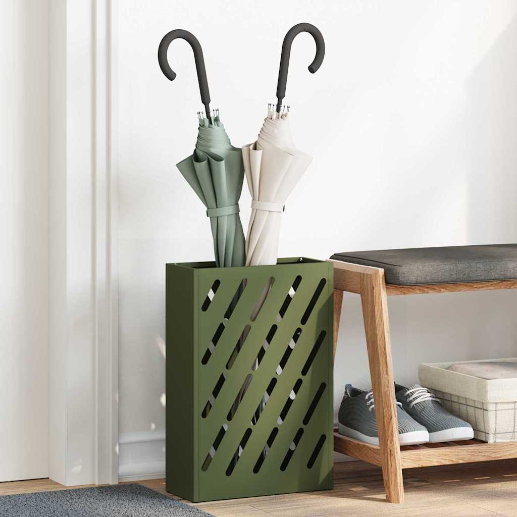 Regn paraplystativ Olivengrønn 28 x 12 x 41 cm Stål