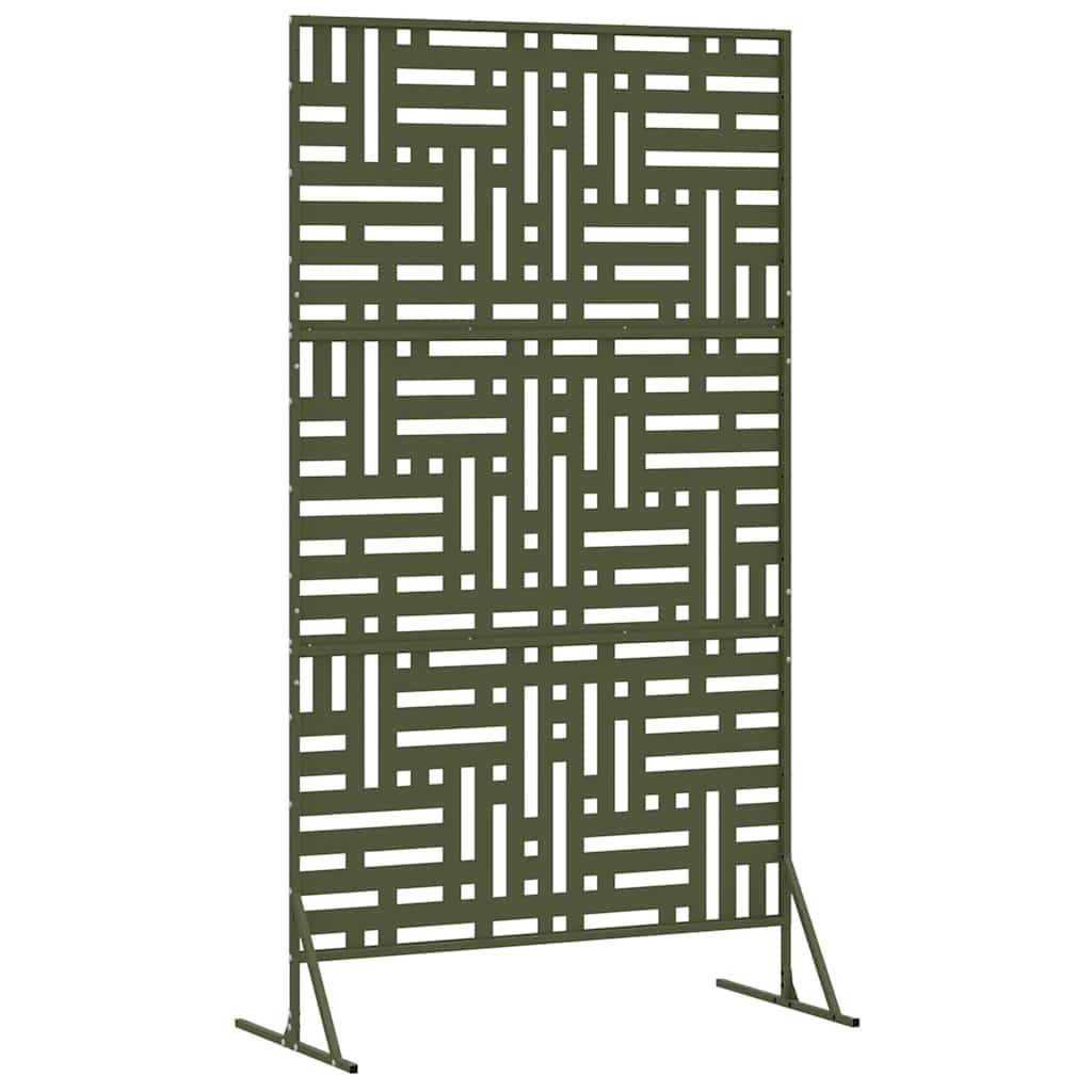 Personvernsvegg Olivengrønn 100 x 50 x 180 cm Stål vidaXL