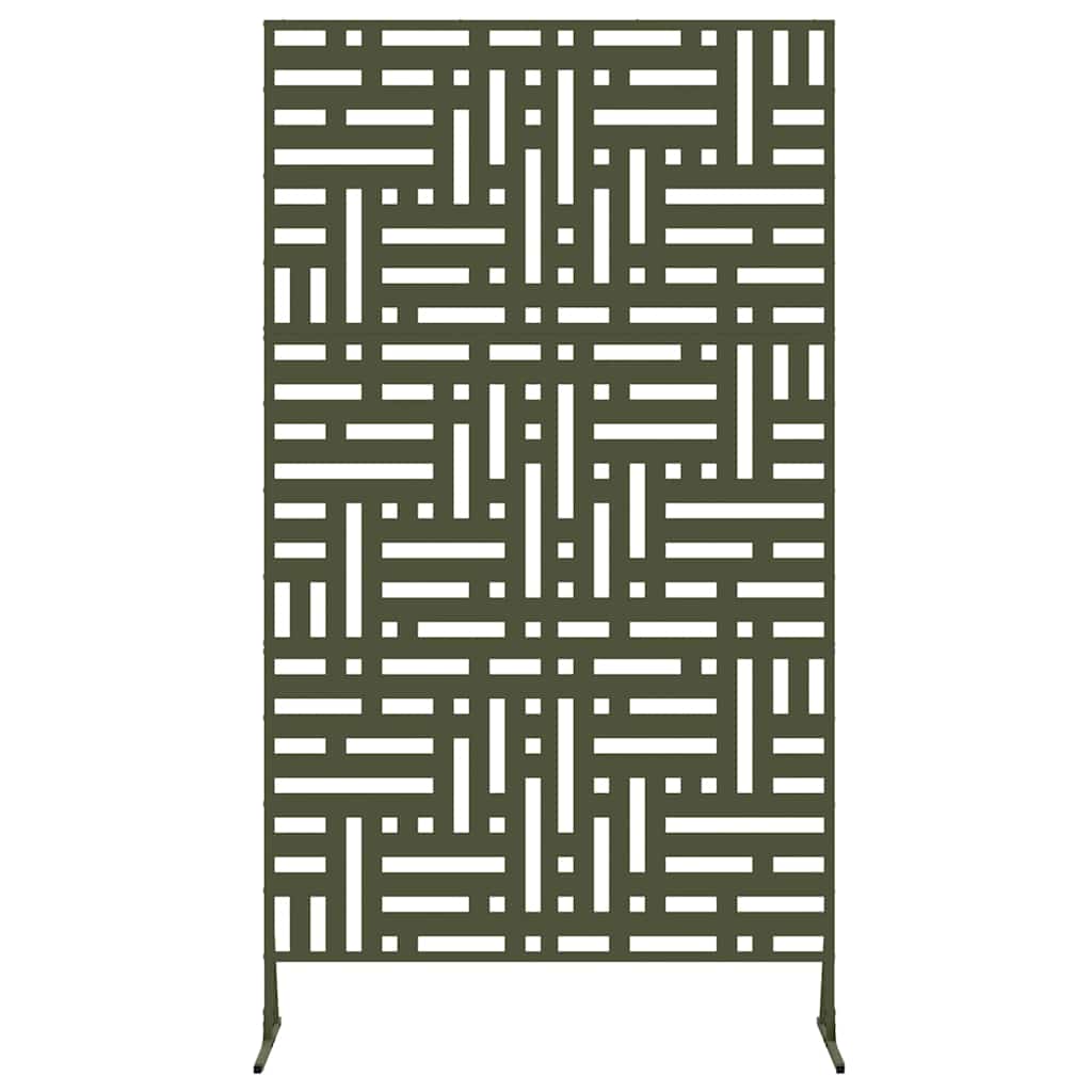 Personvernsvegg Olivengrønn 100 x 50 x 180 cm Stål vidaXL