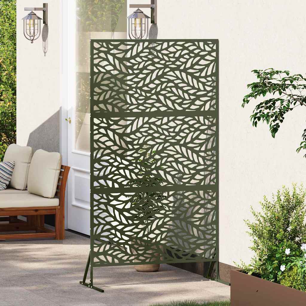 Personvernsvegg Olivengrønn 100 x 50 x 180 cm Stål vidaXL