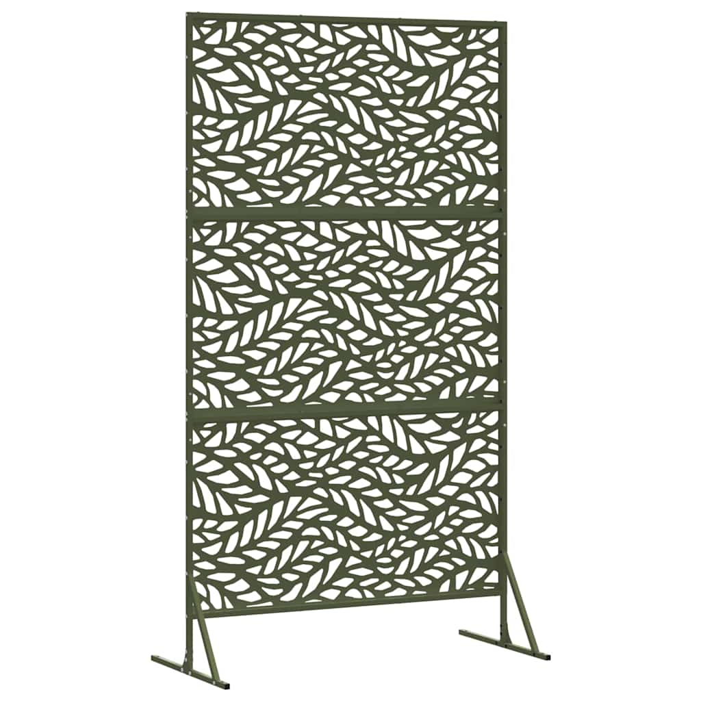 Personvernsvegg Olivengrønn 100 x 50 x 180 cm Stål vidaXL
