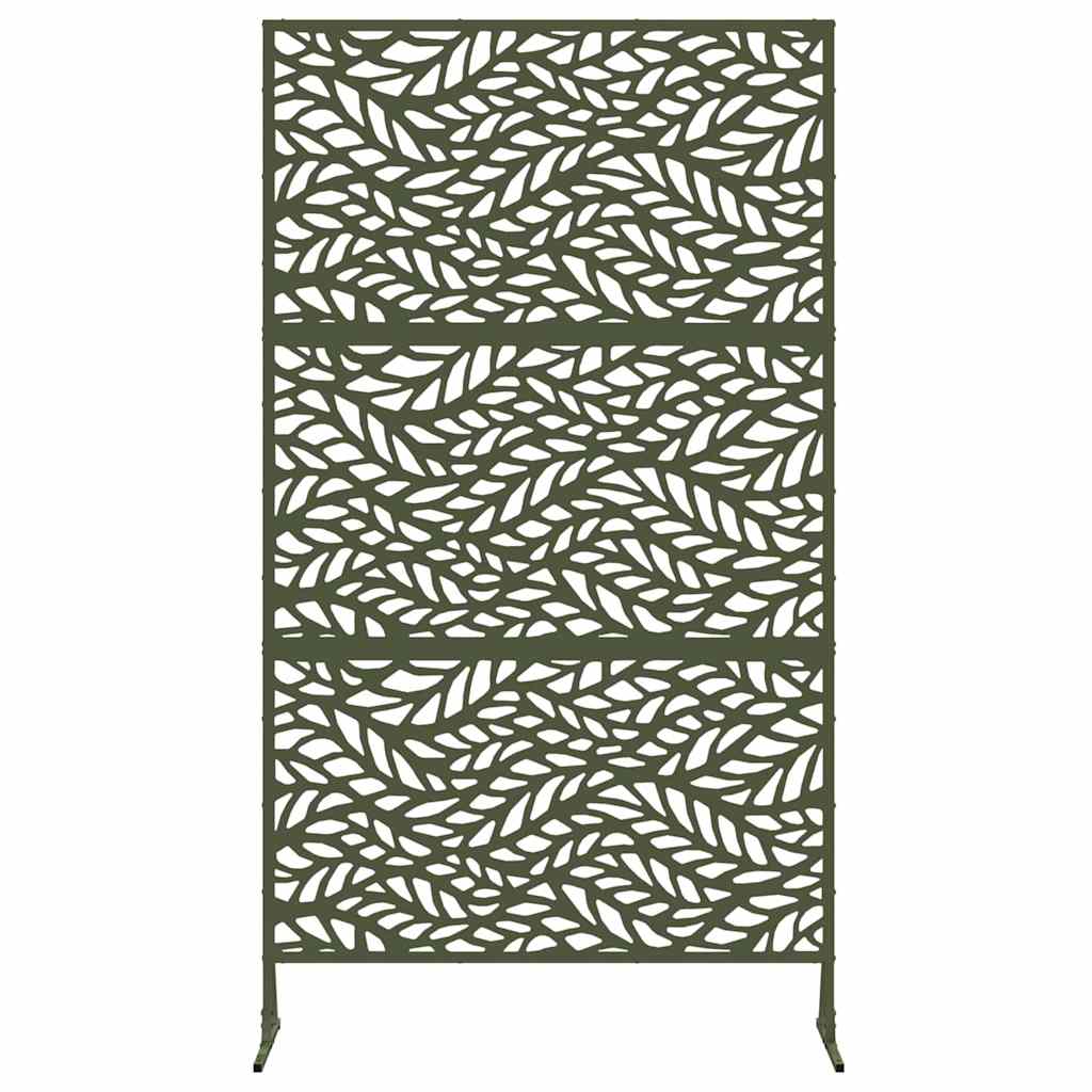Personvernsvegg Olivengrønn 100 x 50 x 180 cm Stål vidaXL