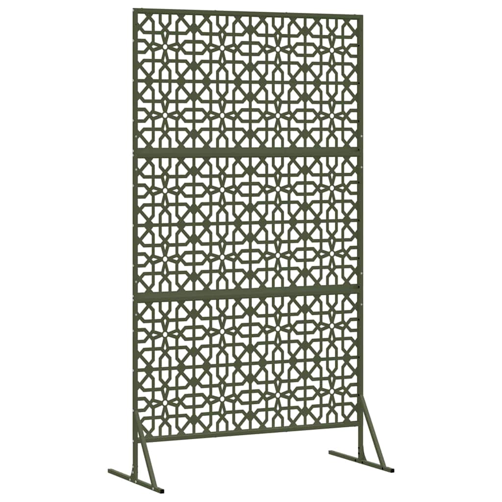 Personvernsvegg Olivengrønn 100 x 50 x 180 cm Stål vidaXL