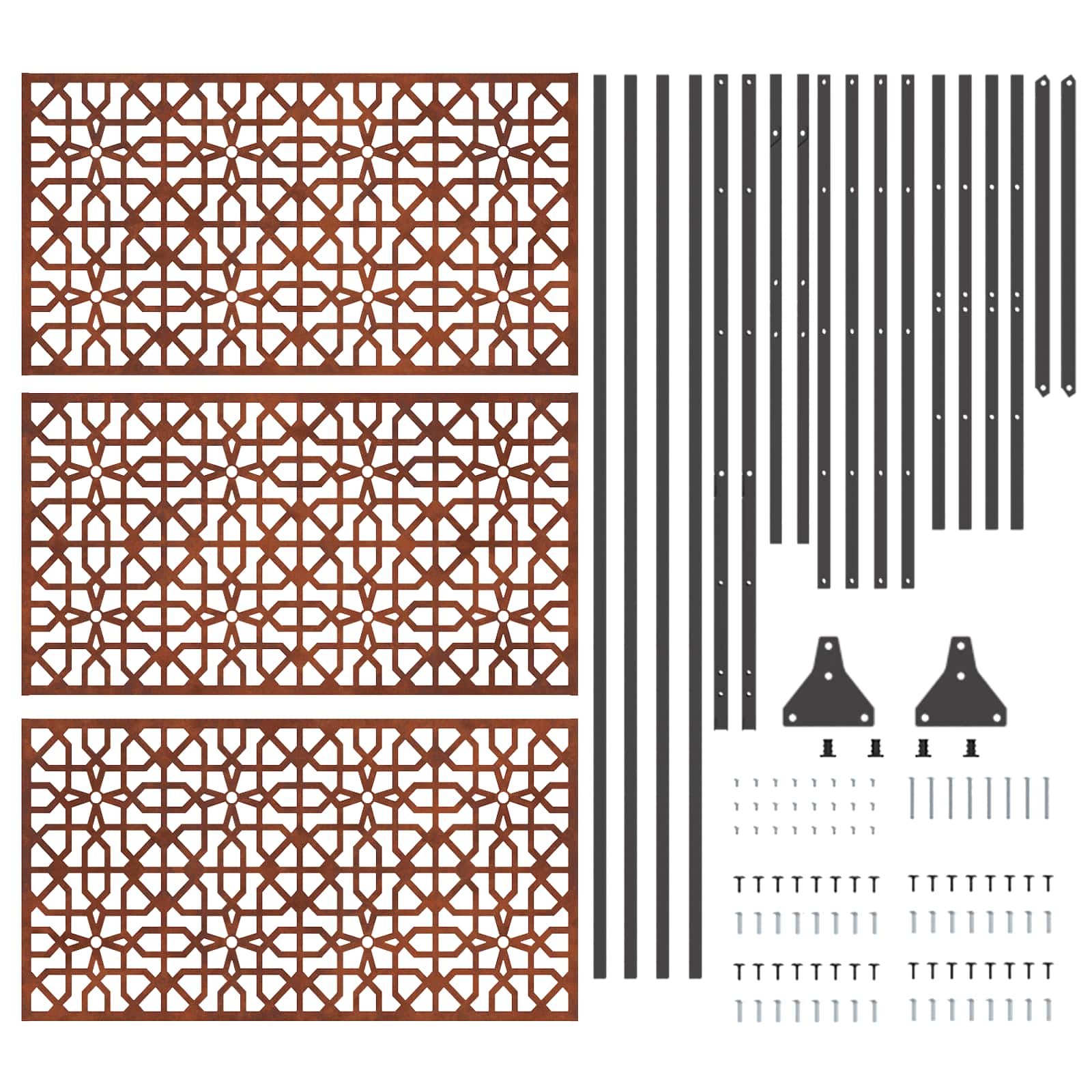 Personvernsvegg Grå 100 x 50 x 180 cm Cortenstål vidaXL