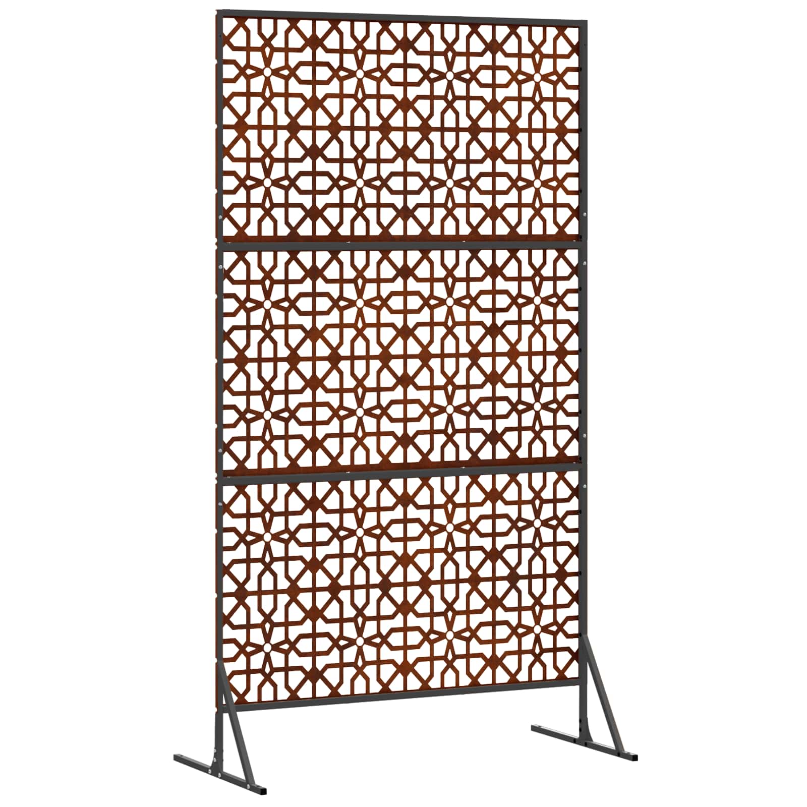 Personvernsvegg Grå 100 x 50 x 180 cm Cortenstål vidaXL