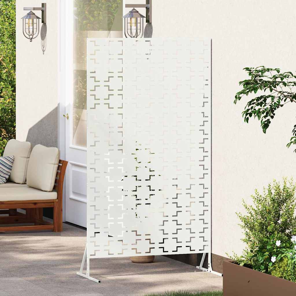 Personvernsvegg Hvit 100 x 50 x 180 cm Stål vidaXL