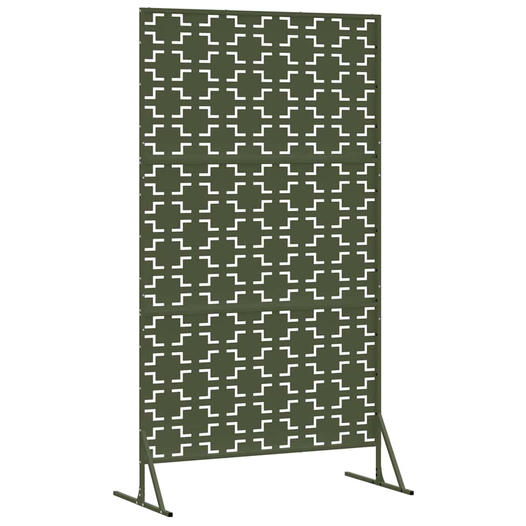 Personvernsvegg Olivengrønn 100 x 50 x 180 cm Stål vidaXL