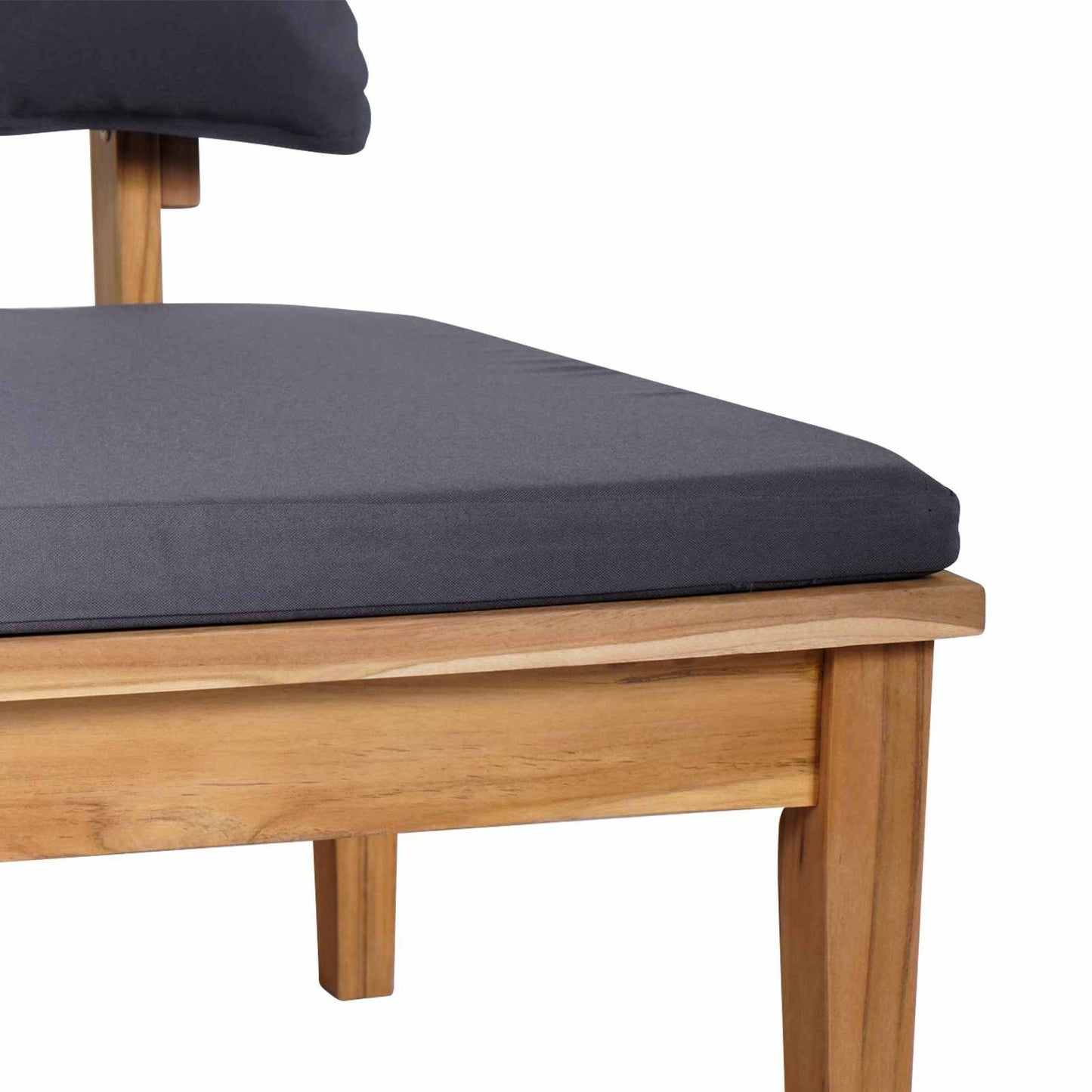 Hagebenk og Bordsett 2 pcs Grå og Brun Massivt teaktre