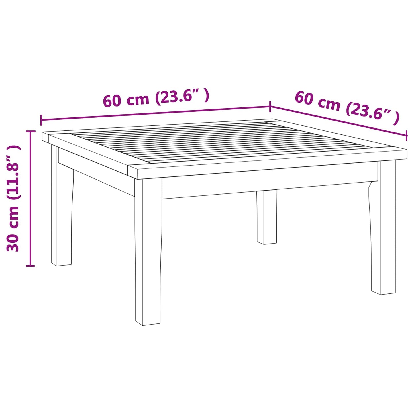 Hagebord Brun Massivt teaktre