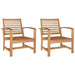 Stol 2 Stk Brun 65 x 60 x 76,5 cm Massivt Teaktre