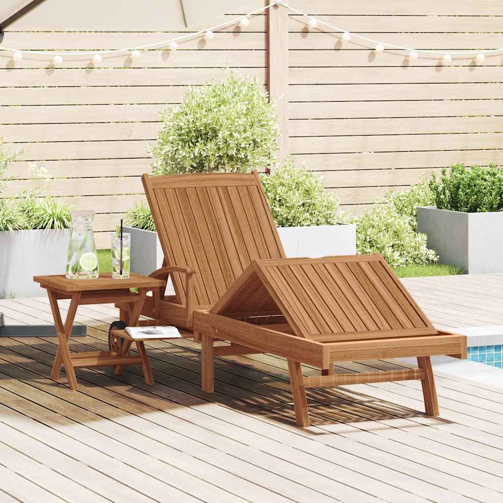 Solseng 2 pcs Massivt Teaktre Brun