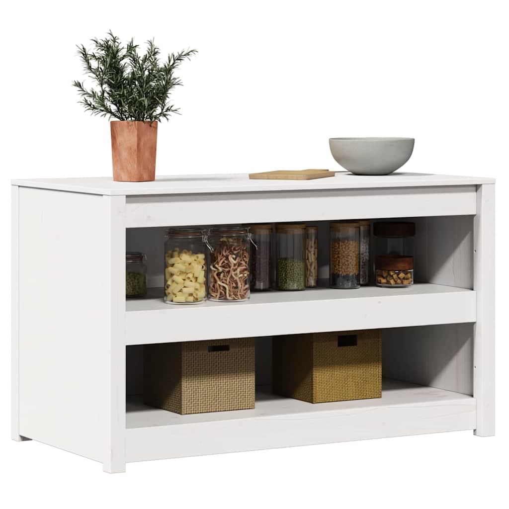 Kjøkkenskap med hylle MEPPEL Hvit 106 x 55 x 64 cm Massiv furu