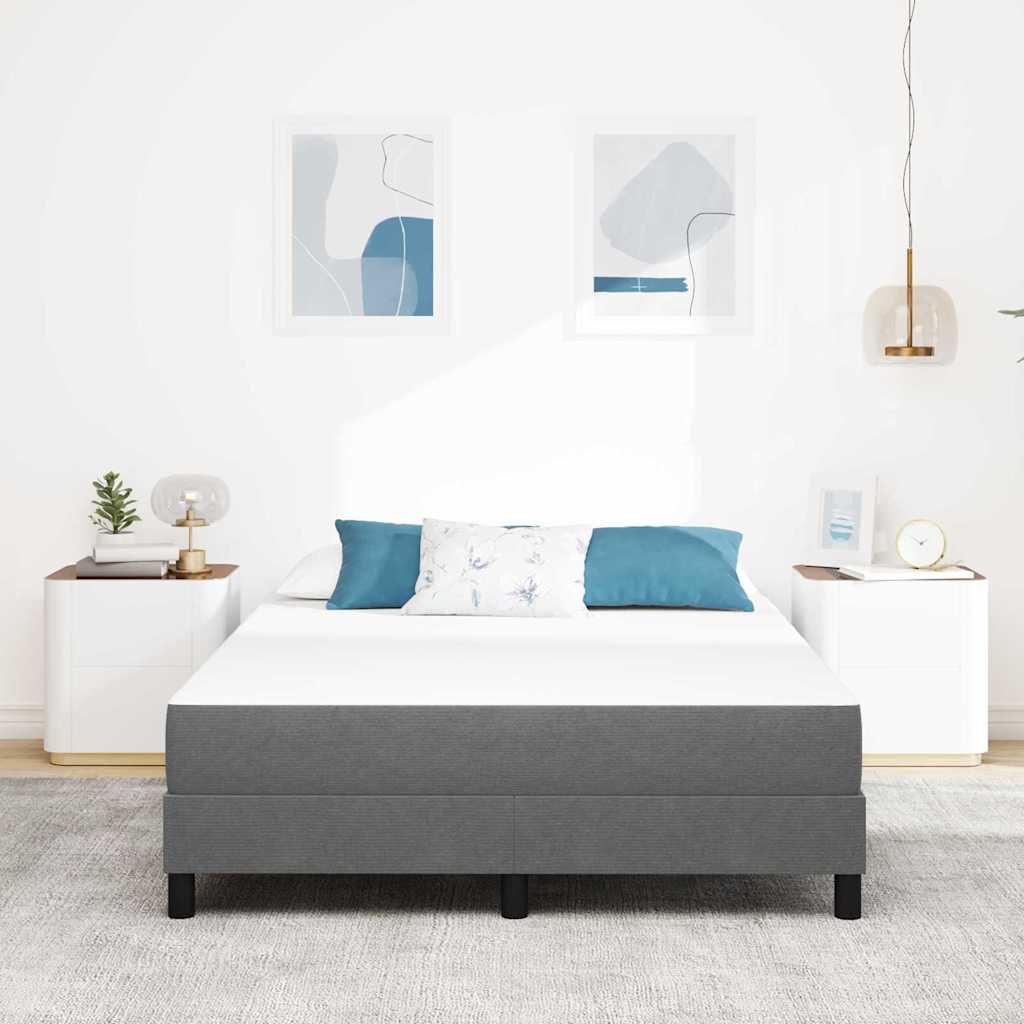 Sengemadrass med madrass Lysegrå 140 x 190 cm stoff