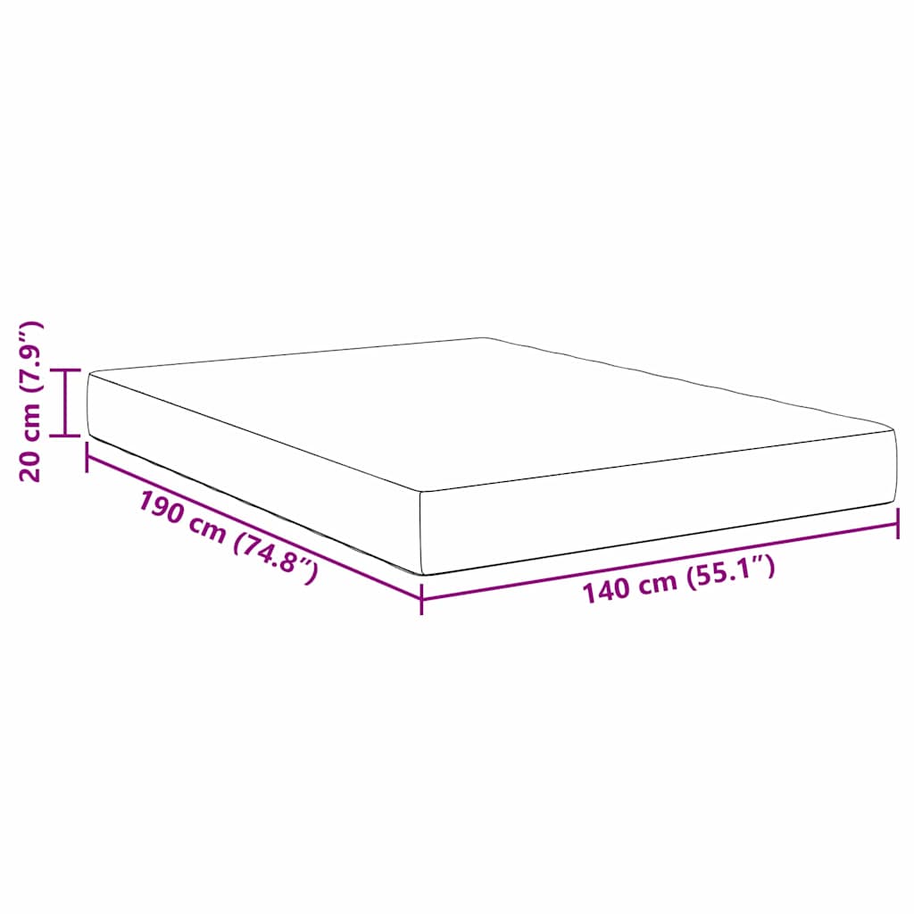 Sengemadrass med madrass Blå 140 x 190 cm stoff
