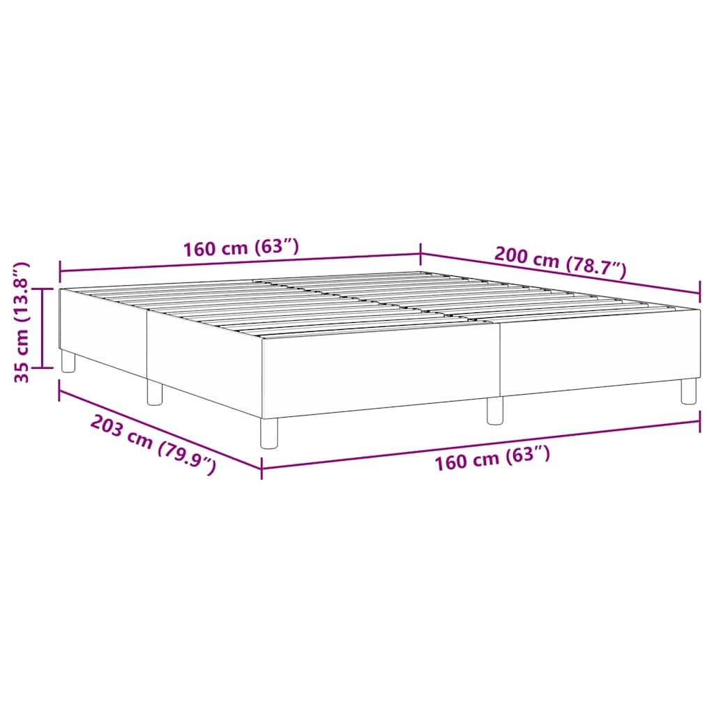 Plattform sengestel Grågrønn 160 x 200 cm stoff
