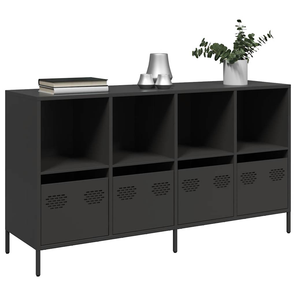 Skjenk svart 135x39x73,5 cm kaldvalset stål