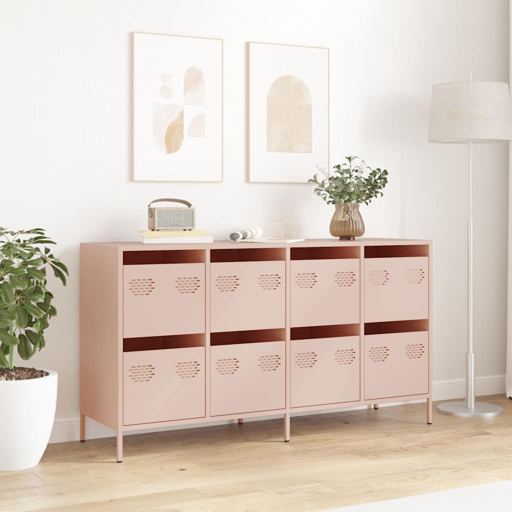 Skjenk rosa 135x39x73,5 cm kaldvalset stål