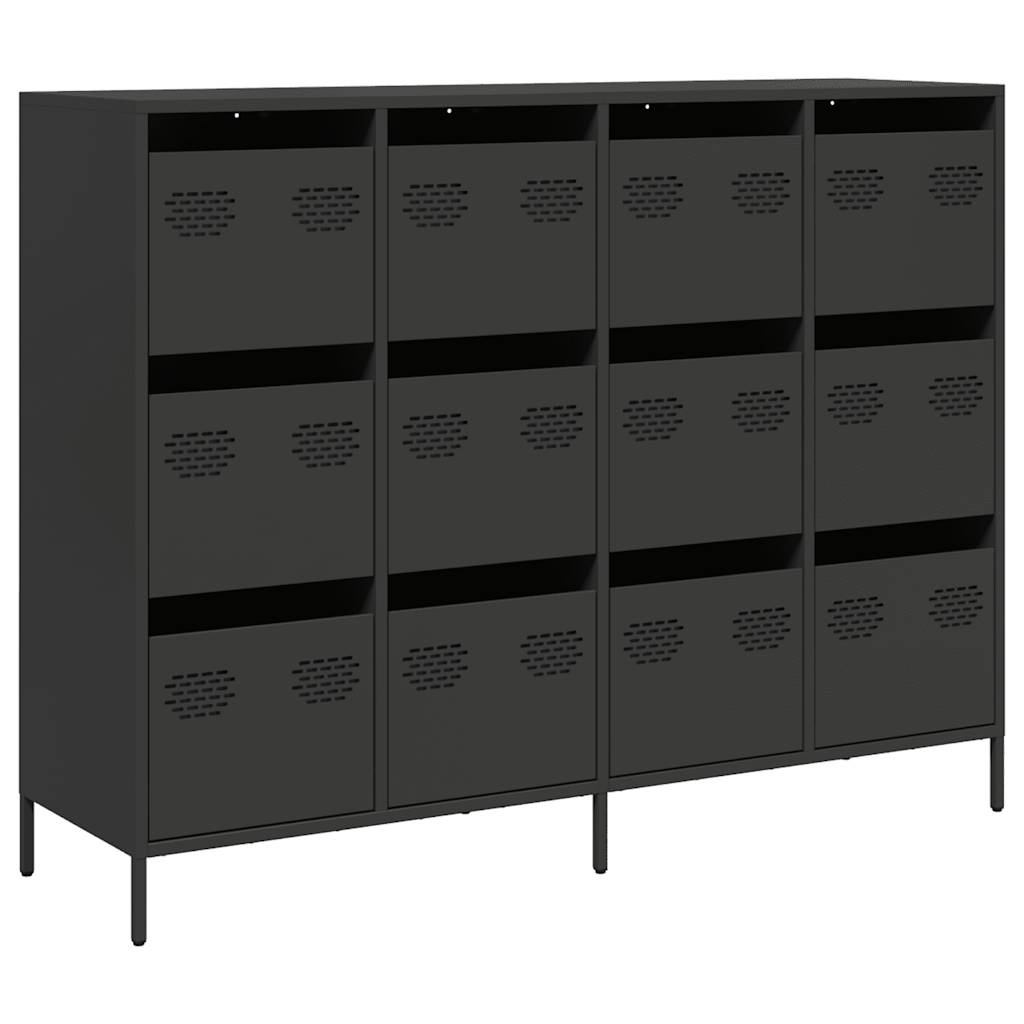 Skjenk svart 135x39x103,5 cm kaldvalset stål
