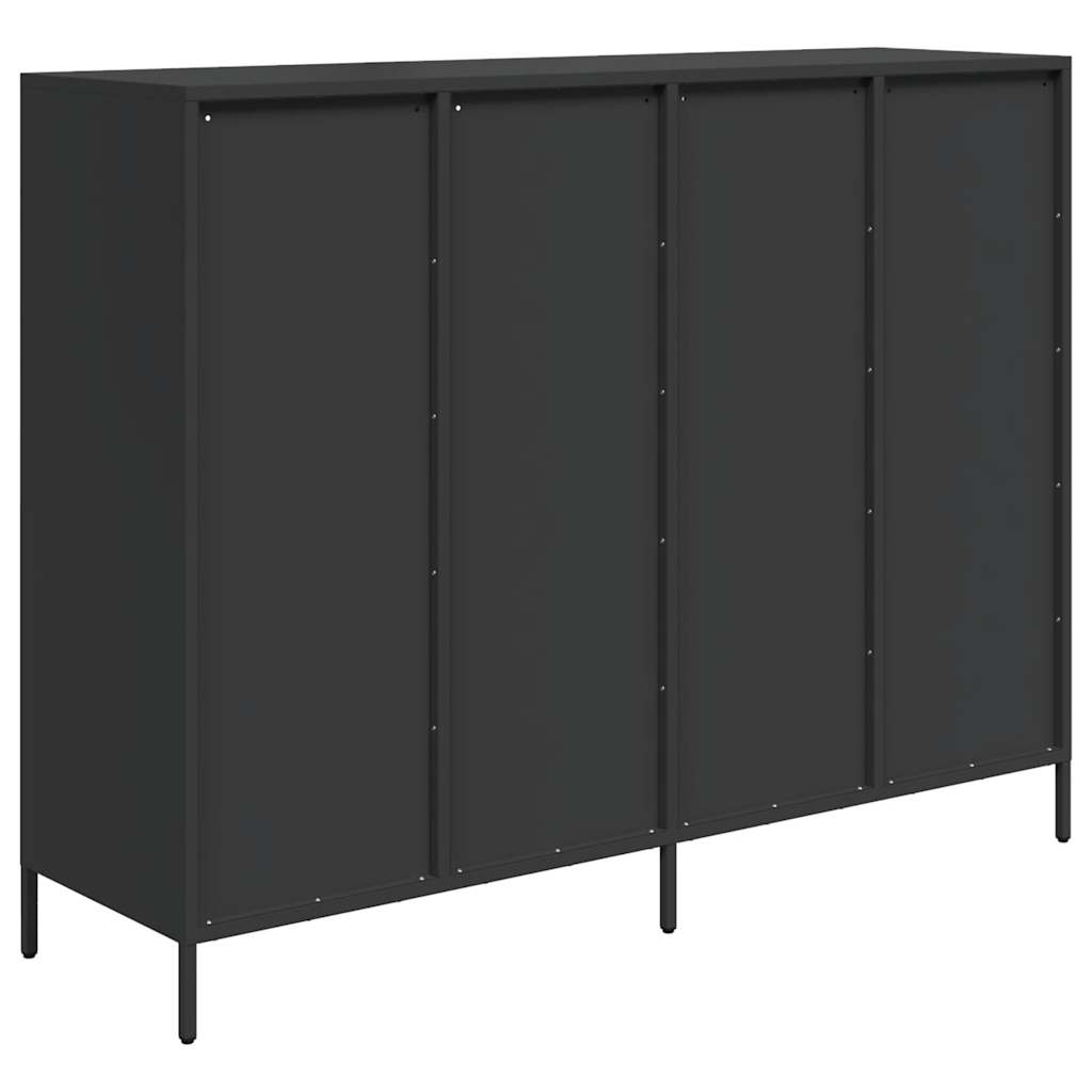 Skjenk svart 135x39x103,5 cm kaldvalset stål