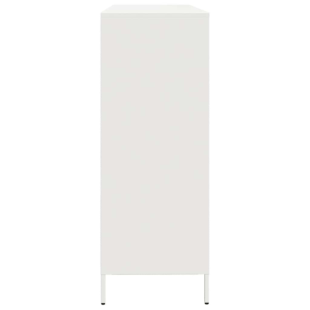 Skjenk hvit 135x39x103,5 cm kaldvalset stål