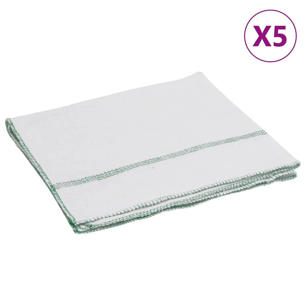 Pussekluter 5 stk hvit med grønne striper 50x60 cm